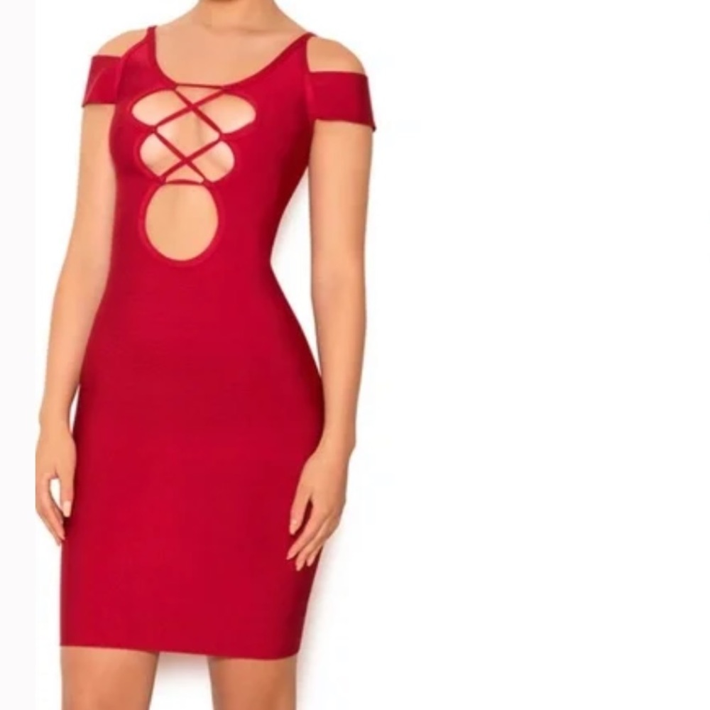 NWOT House of CB Bodycon Vitella Red dress